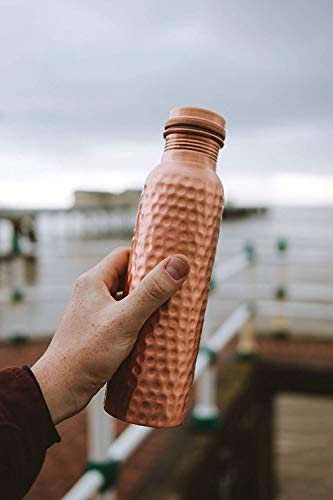 Image of Copper Leak Proof Water Bottle Flask Ayurvedic Health Benefits Bottles for Home, Office, Refrigerator, Sports, Gym, and Workout - 1 L