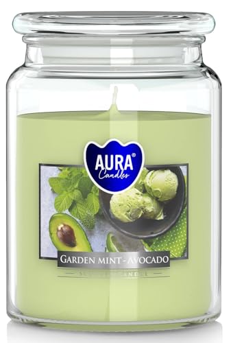 Candela profumata a forma di menta da giardino, avocado con coperchio, candele profumate in vetro, candele esthetic – Candela in vetro Candles Aesthetic – Candele in vetro