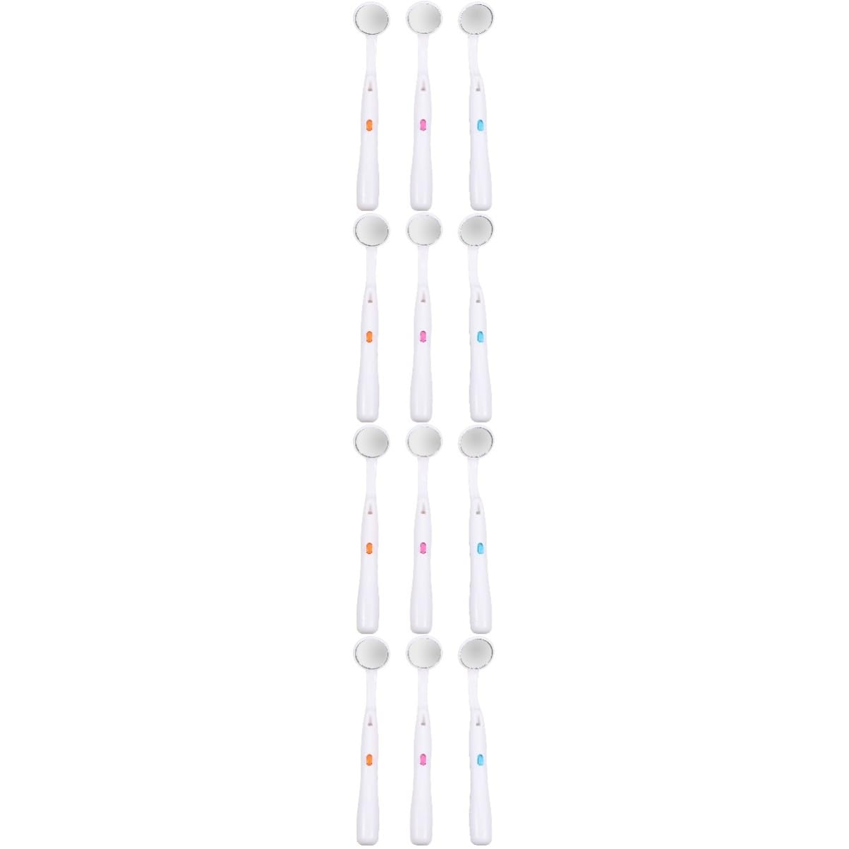 12pezzi Specchi Orali Con Luce Led Per Ispezione Di Specchietti Per Orale Design Portatile e Antiappannamento Arancione