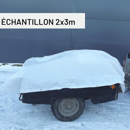 Bâche blanche imperméable 3x5m à œillets multifonction auto - 6