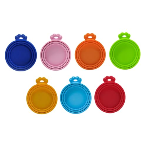 VICASKY Convenient Pet Food Can Lids Silicone Covers for Cat Wet Food -tight Household Can Accessory Set