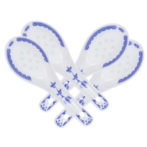 SOLUSTRE 4Pcs Home Ceramic Spoons for Seasoning Pot Soup Spoons with Craftsmanship for and Daily Use Dishwasher Tableware