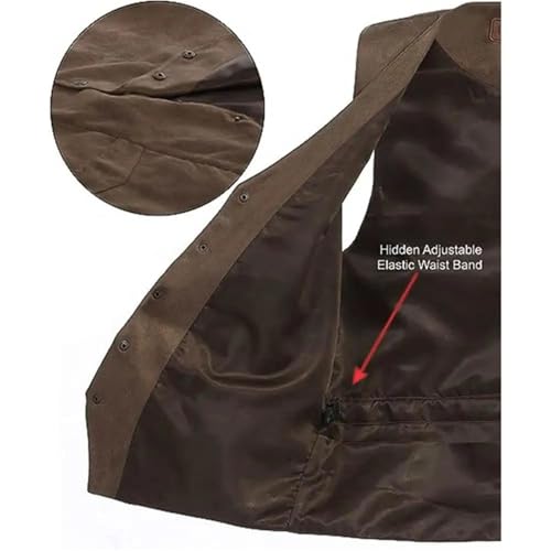 Men's Vintage Suit Vest Formal Business Slim Fit V-Neck Pocket Single Breasted Work Top2