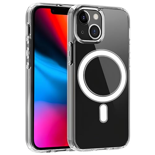 Image of Back Cover Case for iPhone Offers Mag-Safe Compatibility | Crystal-Clear Design | Camera Protection | Durable PC & TPU Construction (Transparent, iPhone 14)