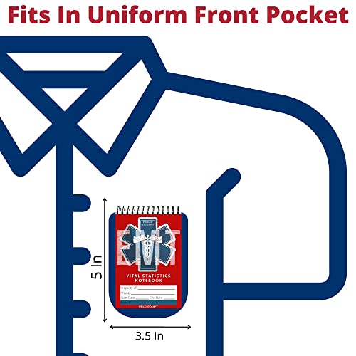 emt vital statistics notepad - 6 pack vitals notebook for first responder note pad medical paramedic gear and supplies perfect emsemt gifts