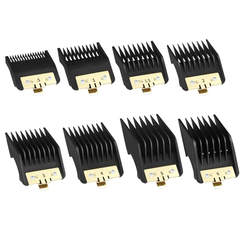 �N���b�p�[�����p�K�[�h ���^���N���b�v�t�� BabylissPRO Clippers Barberology FX870�AFX880�AFX825�AFX673�N���b�p�[�p�A�J�b�g����1/16�C���`~3/4�C���`�A�u���b�N 8�p�b�N