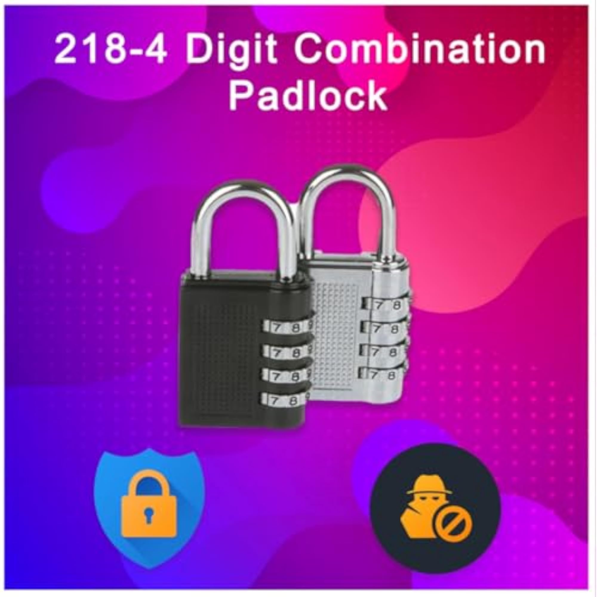 4 Digit Combination Padlock with Resettable Code