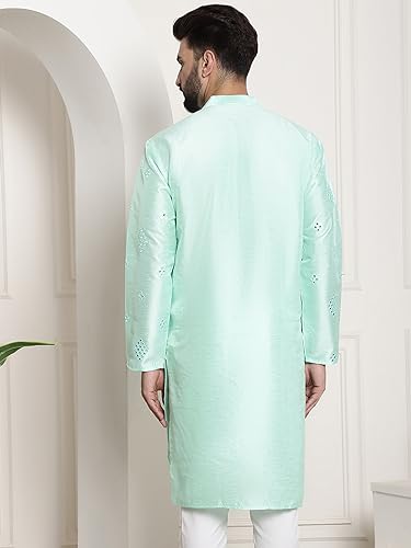 Image of SOJANYA (Since 1958 Men's Silk Blend Designer Long Kurta