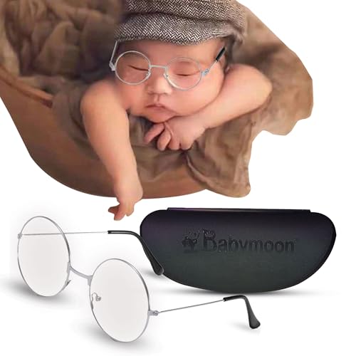 Image of BabyMoon New-Born Baby Specks Glasses | Baby Photoshoot Props | Silver