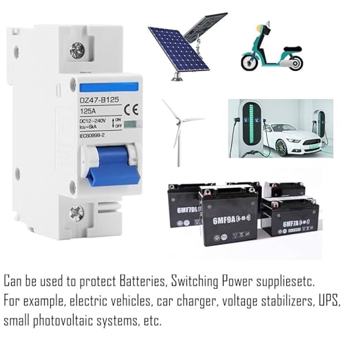 Interruptor de cortocircuito automático 24V 48V protector 80A tipo B AC DC 5