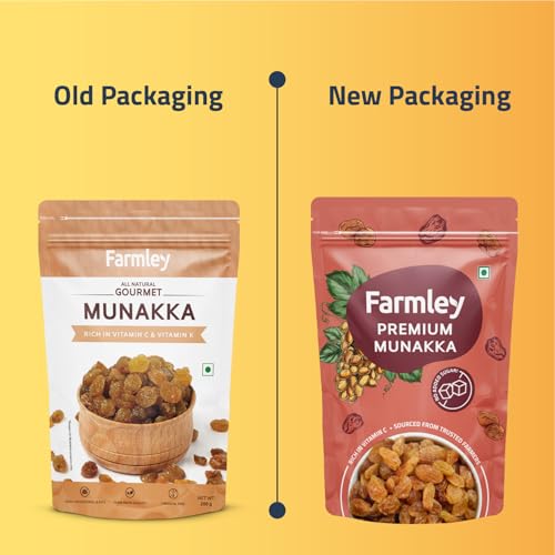 Farmley Premium Munakka Raisins - 200 gram I Healthy Dried Fruits (Pack of 2)