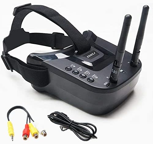 YueLi FPV Goggles VR009 Video Headset 5.8G 40CH HD 3 Inch 16:9 Display 5.8Ghz Mini FPV Goggles for DJI Avata Drone accessories for FPV Quadcopter Drone Quadcopters FPV Racing (Black)
