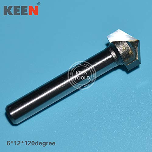 5pcs V Shape Woodworking Milling Cutters, CNC Router Bits, Wood Engraving Tools on 3D Carving Cutting Machine with 10Mm Diameter 6Mm Shank (6x22x120)