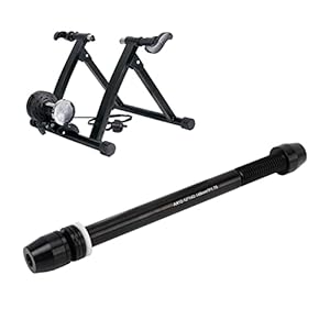 Cycle Trainer Stand with Front Wheel Block for Indoor Cycling Training, Thru Axle & Shaft Design, Enhanced Stability for Effective Exercise