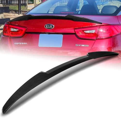 W-Power ABS Plastic V-Style Rear Trunk Lid Spoiler Wing Compatible with 2014 2015 Kia Optima K5 (Matt Black)
