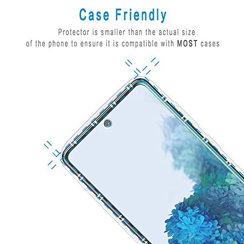 Hptech (2 Pack) Designed For Samsung Galaxy S20 Fe, Galaxy S20 Fe 5G, Galaxy S20 Fe 5G Uw Tempered Glass Screen Protector, 9H Hardness, Support Fingerprint Reader, Case Friendly #TOP5