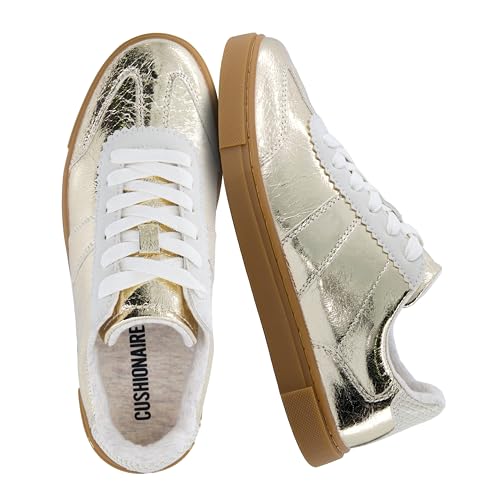 CUSHIONAIRE Balance Womens Sneakers Casual Tennis Shoes for Women with Memory Foam and Slip Resistant Outsole GOLDEN 10