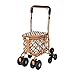 DICOINA Chariot, Panier Pliant Multifonction Old Man Scooter Peut Pousser pour S'asseoir Quatre Tours pour Aider À Acheter De Petits Légumes Chariot Pratique Vieux Chariot Cadeau Sacs À Provisions P