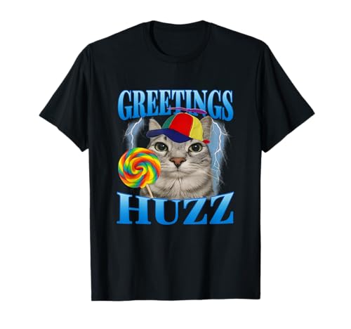 Greetings Huzz Funny Lollipop Cat Meme T-Shirt