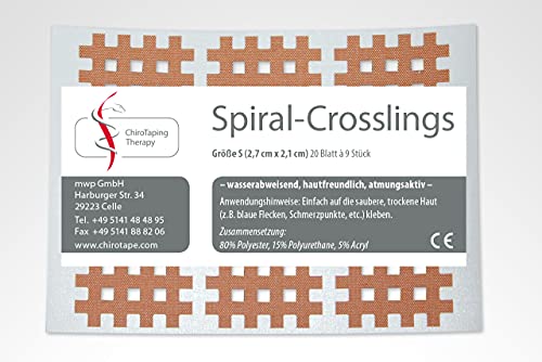 Preisvergleich Produktbild ChiroTape 180 Spiral-Crosslings S, Mückenpflaster, Mosquitopflaster, Blaue Flecken, Akne, Juckreiz, Insektenstiche