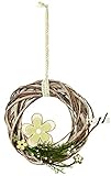 STILLVOLL: Die natürliche Optik des Materials passt ideal in jede Wohnung und ist zeitlos und jedes Jahr aufs Neue ein Highlight in der Frühlings-, Oster- und Sommerdekoration - erzeugen Sie eine energetisierende Frühjahrs-Stimmung. Der Kranz ist auch eine tolle Grundlage für ein Osternest