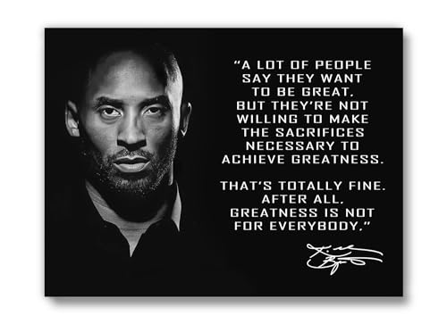 Brooke & Vine Art Print Kobe Bryant Inspirational Quote Poster (UNFRAMED 12 x 16 inches) - Modern...