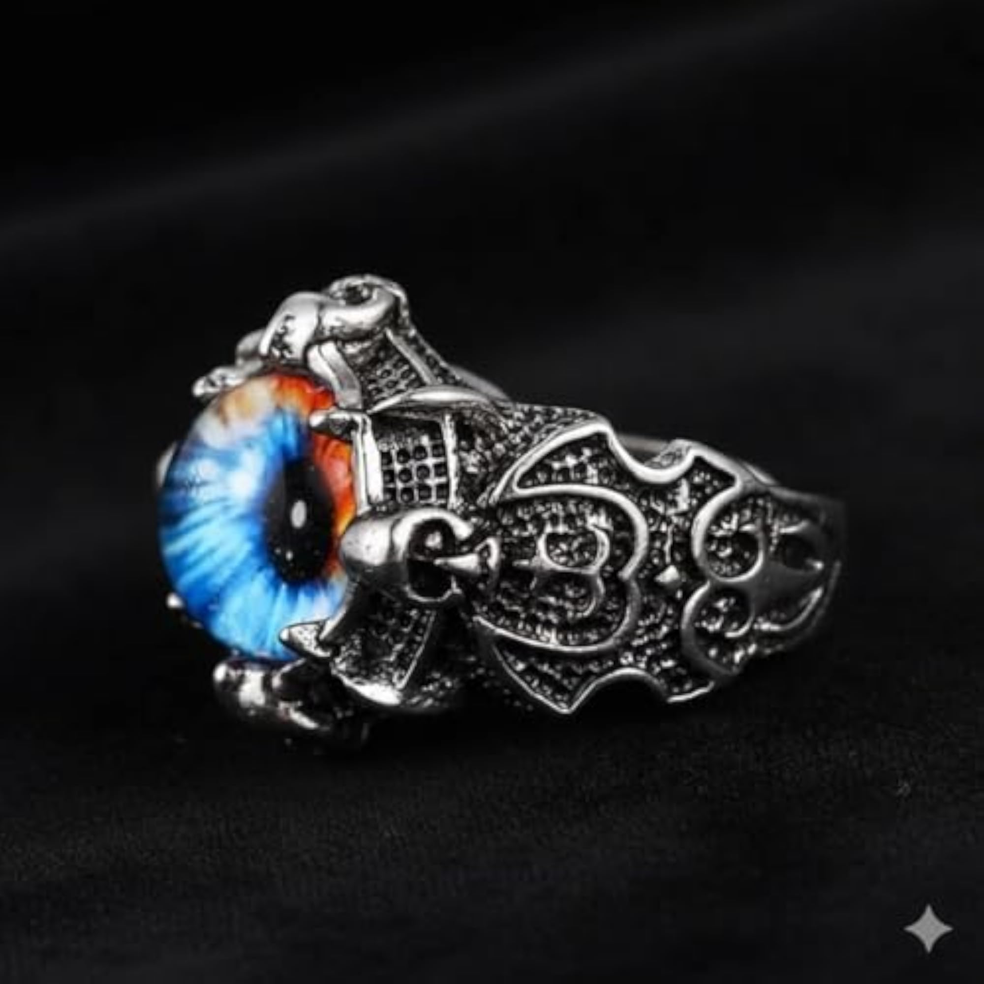 Gothic Dragon Skull Evil Eye Statement Ring
