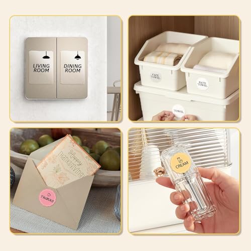 NIIMBOT Etiketten Wasserfeste Selbstklebender Etikettenband für B1 B1Pro B2 B2Pro B21 B21Pro B31 B3S K3 Etikettendrucker, 3-Rollen Thermo-Etikettenband, 26x26mm Rosa, 34x34mm Bunt, 41x41mm Bunt