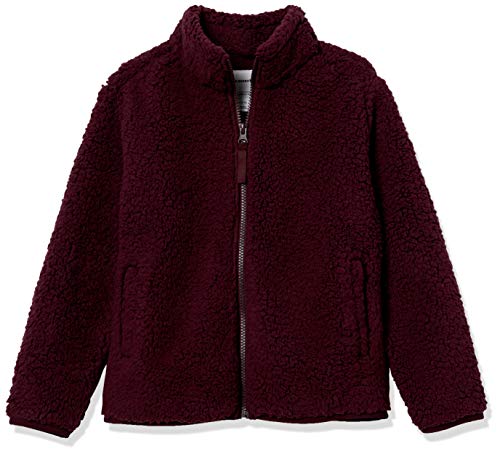 Amazon Essentials Girls  Sherpa Fleece Full-Zip Jackets, Burgundy, Large