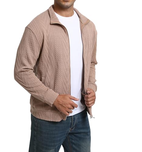 Men’s Full Zip Up Cardigan Outerwear Casual Shawl Collar Open Front Cardigan Sweaters with Pockets4