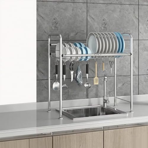 YNIYUJKL Escurridor De Fregadero De Cocina De 53 Cm Que Ahorra Espacio: Almacenamiento Resistente Y Eficiente para Encimeras Y Barras, Ideal para Secar Y Organizar Fácilmente