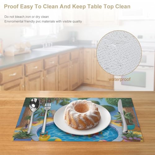 Set de table antidérapant lavable pour table de salle à manger intérieur extérieur