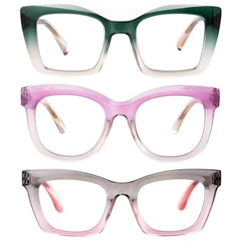 OuShiun 3 Pack Reading Glasses for Women Men, Fashionable Computer Readers with Spring Hinge, Stylish Multi-Style Combination(MIX3 +3.0) Cover