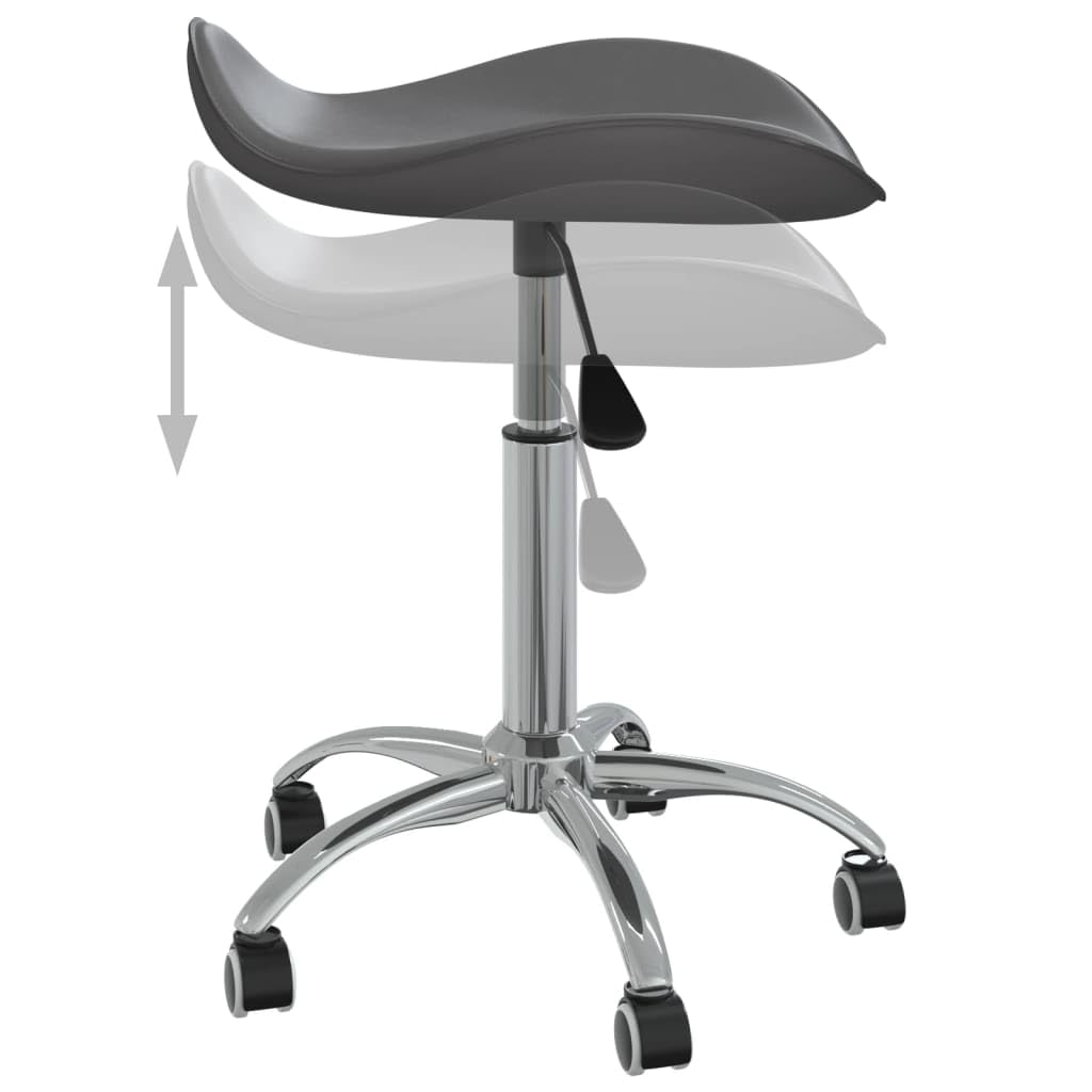 vidaXL Tabouret de Salon et Spa Chaise de Beauté Tabouret de Coiffure Chaise de Travail Réglable Pivotante Intérieur Gris Similicuir