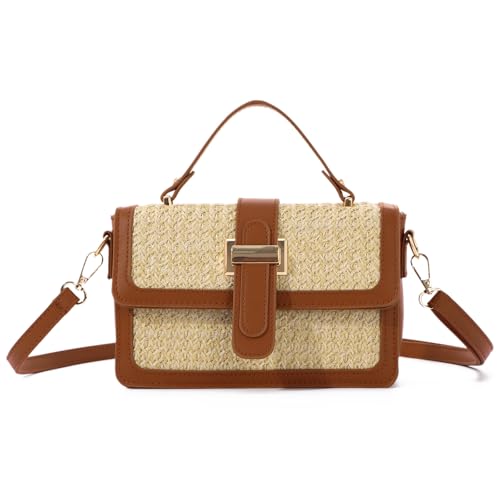 Emprier Summer Straw Crossbody Bags for women Trendy Woven Handbags Straw Clutch purses for Vacation