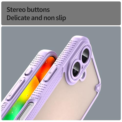 Image of Elzzi Semi-Transparent Frosted iPhone 17 Case PC + TPU Finish Protective Slim Matte Shockproof with Anti-Fingerprint Phone Back Cover for Men & Women - Lavender