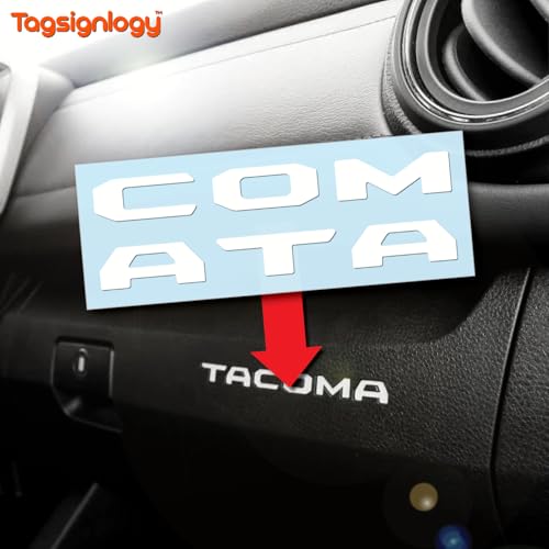 Image of (2 Sets) Prime Series UV Weatherproof Vinyl Decals for Glove Box Dashboard Letter Inserts Compatible fits Tacoma 2016-2023 (Matte White)