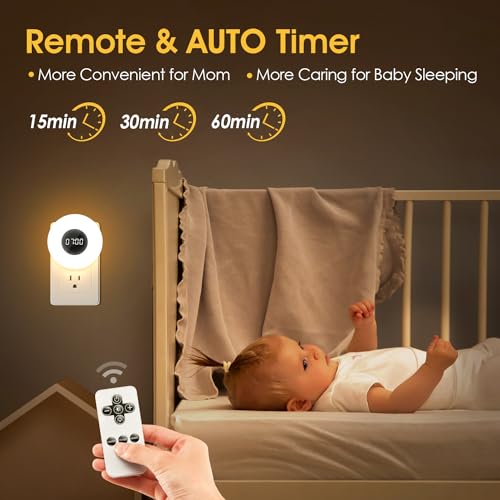 One Fire WH-D04B Bathroom Clock 2 Pack, 3 Light Colors+10 Levels Dimmable Bathroom Night Light+Toilet Timer,90Lumen Bright Night Light+Dimmer+Auto Timer,Aora Night Light thumb #3