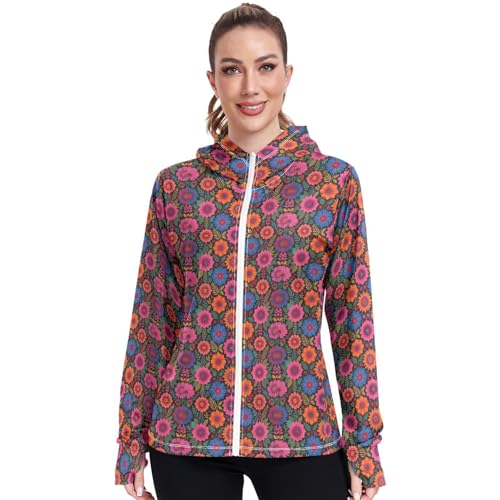 Camiseta solar de mujer para evitar quemaduras con cremallera y tela que enfría 2