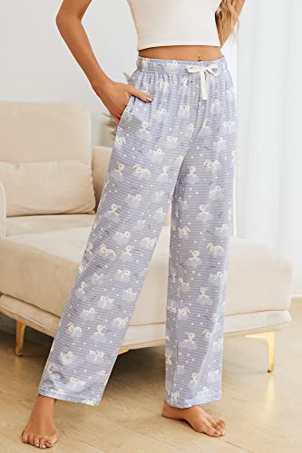 Heartnice Women's Comfy Pajama Pants, Print Drawstring Lounge Pant Soft Lightweight Pj Bottoms Sleepwear (Evening Rabbit, M) #TOP1