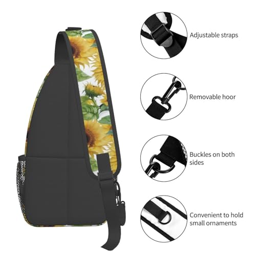 Bolso bandolera con estampado de girasol para viaje miniatura 5