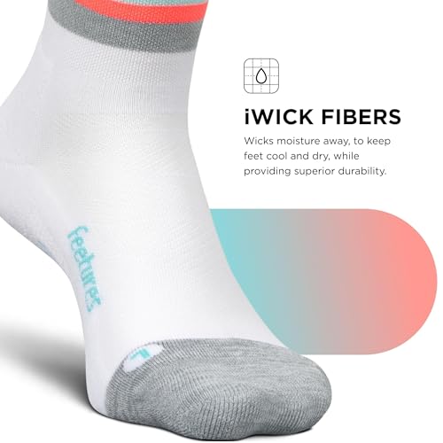 Image of Feetures Elite Light Cushion Quarter Solid - Sport Sock with Targeted Compression