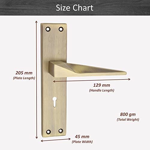 Image of Atom Heavy Duty Mortise Door Lock for Bedroom, Living Room, Main Door, Brass Antique Finish | 3 Keys | 6 Lever Double Stage Lockset for House Hotel Office(802KY)