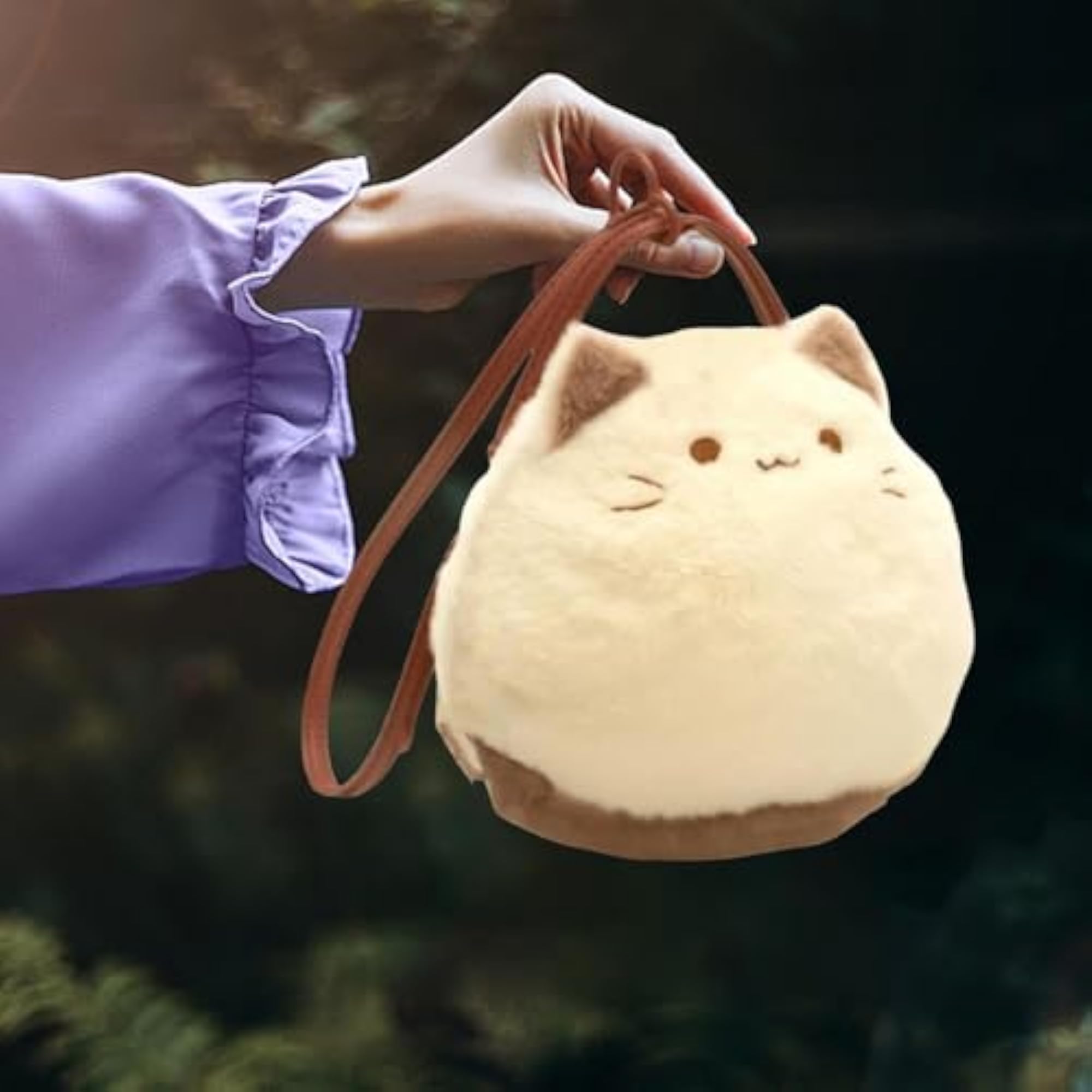 Cute Cat Plush Change Purse, Funny Crossbody Style