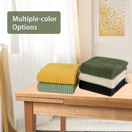 Blagic Gestrickte Überwurfdecke für Couch, Bett und Sofa. Superweiche Decke mit Quasten, salbeigrüne Überwurfdecke, 127 x 152 cm… – Ansicht 5