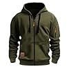 NSICBMNO Green Hoodies For Men Uk Full Zip Up Jumper Casual Hooded Lightweight Jackets With Pockets Outdoor Fleece Jackets Long Sleeve Jacket Pullover Hoody Oversized Sweatshirt Loose Fit Hoodies 3Xl #1