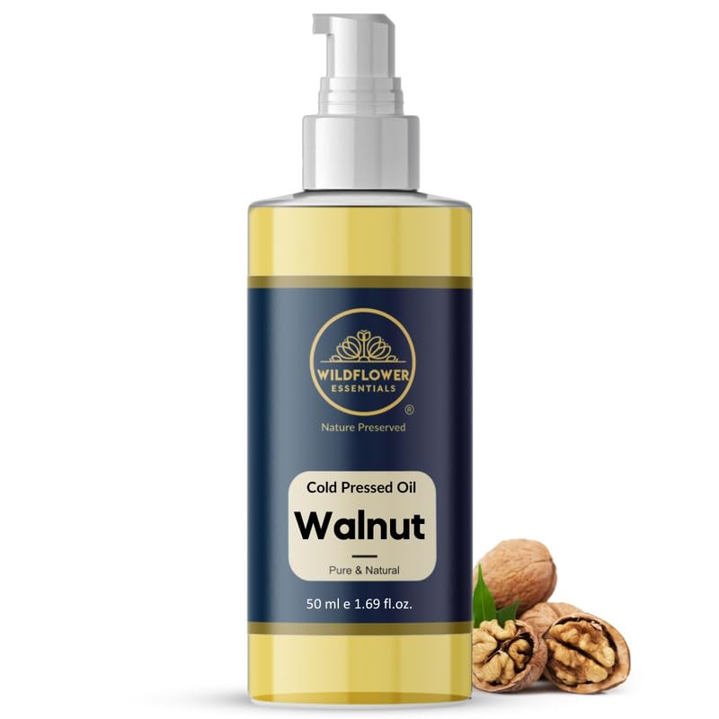 Image of Walnut Oil Cold Pressed for Face Skin Hair & Body Hydration Pure & Natural (50ml) by Wildflower Essentials