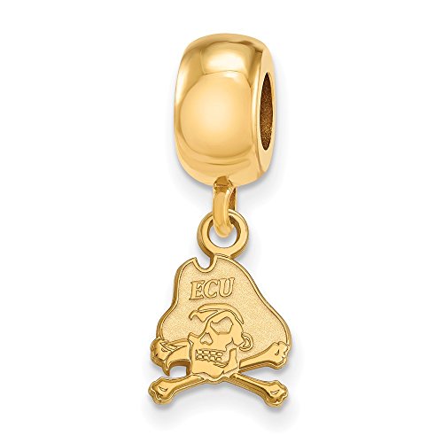 East Carolina Bead Charm Extra Small (3/8 Inch) Dangle (Gold Plated)