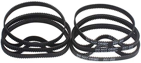 (Pack of 10pcs) 3D Printer Timing Belt 2GT-6 Closed Loop Rubber Belt 200mm Width 6mm (Black)