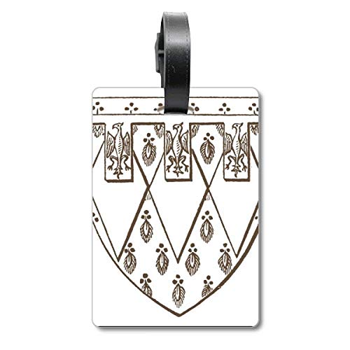 Étiquette d'identification pour valise plume baroque noir et blanc pour bagage de voyage
